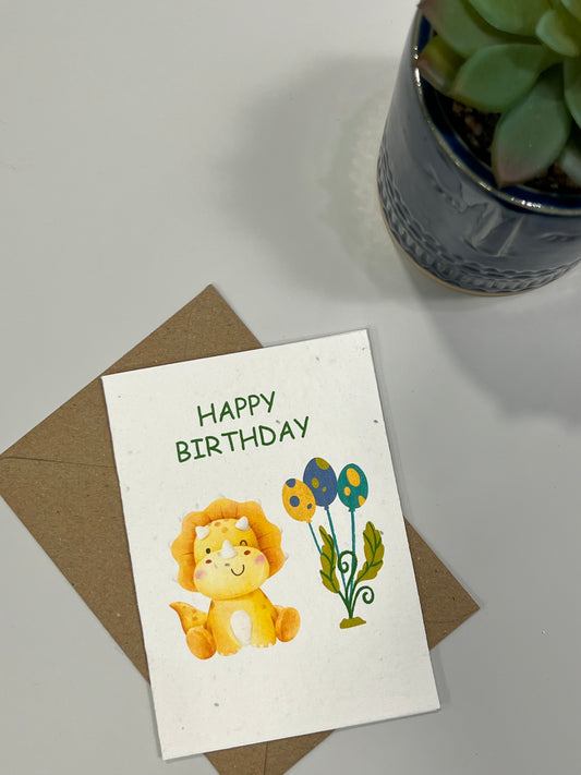 Dino Birthday - Plantable Card